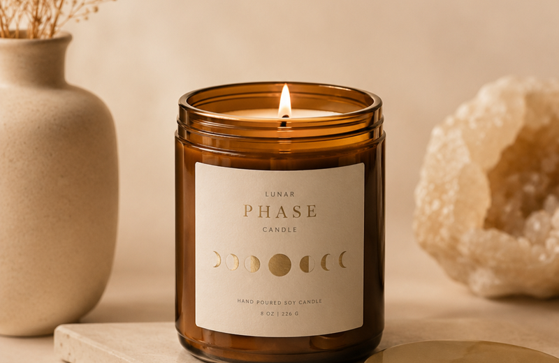Moon ritual candle