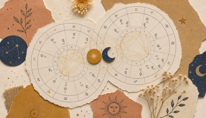 Two overlapping natal charts for compatibility